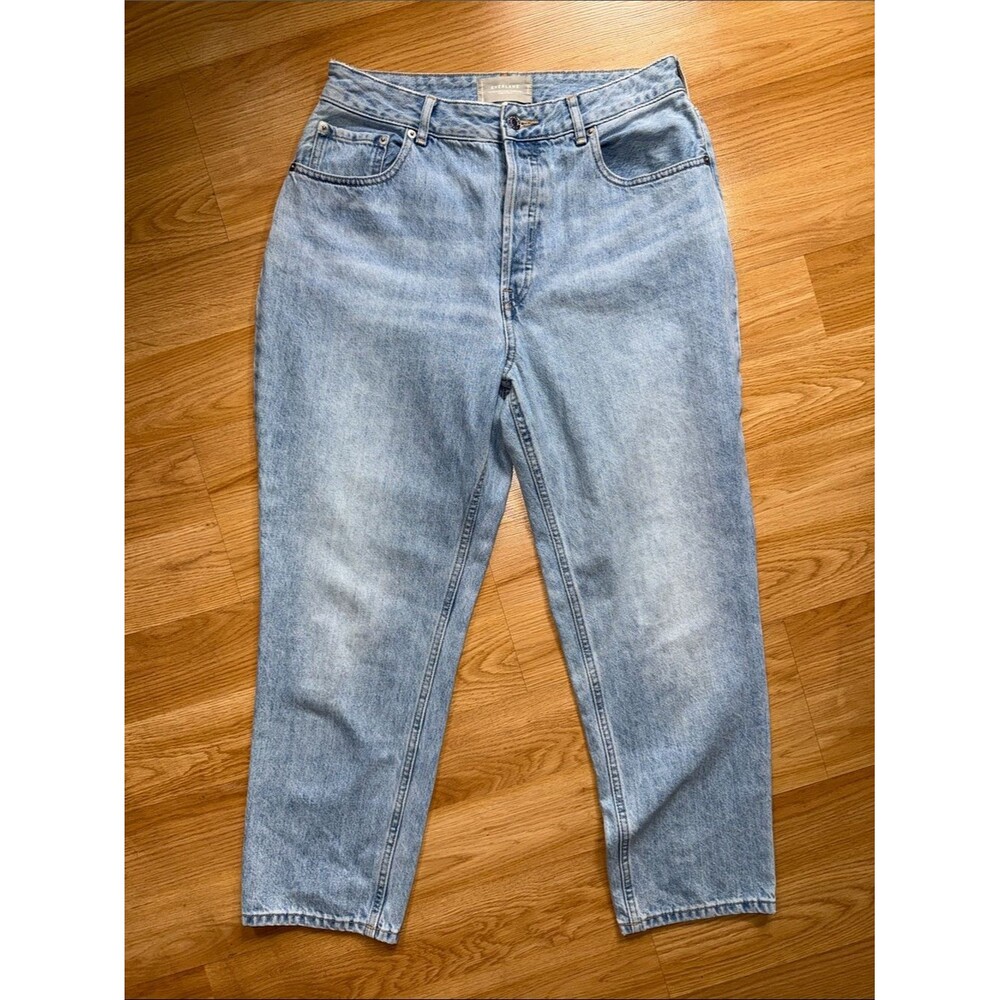 Everlane Barrel Cropped Jeans size 31 Button- fly 100% Organic Cotton High Rise